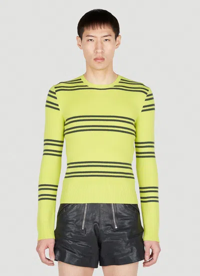 Prada Men Stripe Sweater In Green