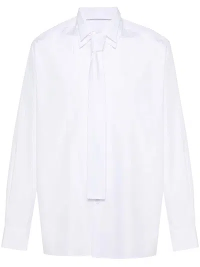 Prada Men's Striped Cotton Shirt In White