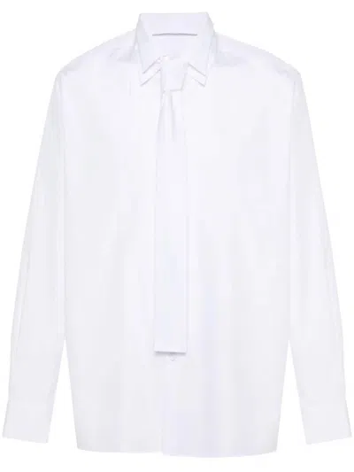 Prada Popeline-hemd Mit Kragen Im Layering-look In Black
