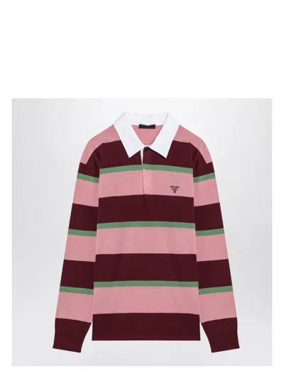PRADA MEN'S STRIPED POLO