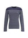 Prada Men Striped Sweater In Blue