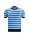 Prada T-shirt Aus Baumwolle Und Seide In Blue