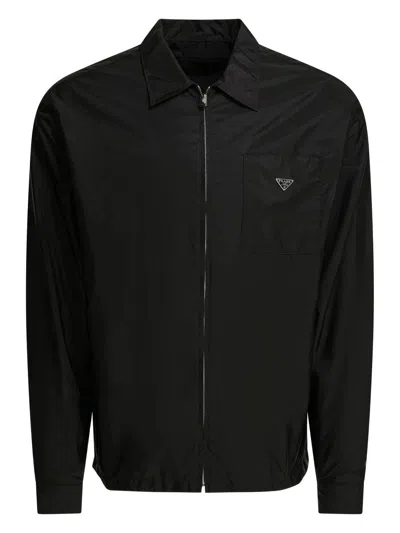 Prada Men's Stylish Button-up Shirt In Black