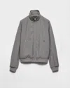 Prada Tailored Grey Coat With High Collar In Gray