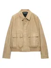 Prada Suede Bomber Jacket In Brown