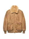 Prada Suede Bomber Jacket In Brown