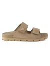 Prada Men's Suede Band Sandals In Brown
