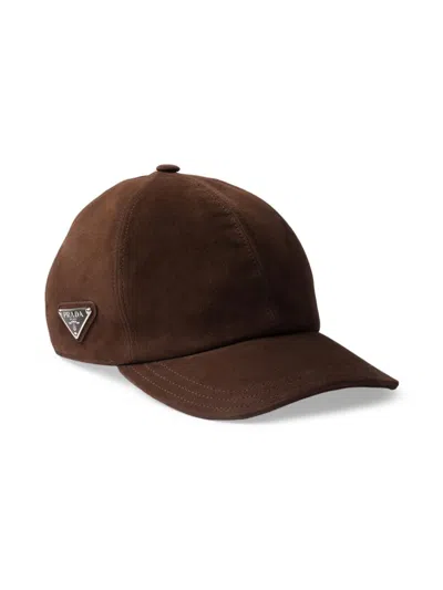 PRADA MEN'S SUEDE BASEBALL CAP