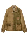 Prada Suede Blouson Jacket In Multi