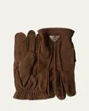 Prada Suede Gloves In F0324 Cacao