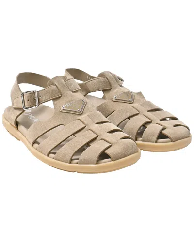 Prada Men's Suede Fisherman Sandal (authentic Pre-loved) In Nude