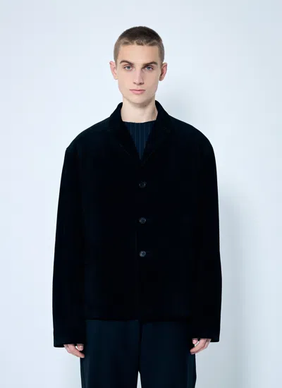 Prada Men Suede Jacket In Black
