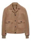 Prada Bomberjacke Aus Wildleder In Brown