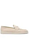 Prada Saint Tropez Logo Details Loafers In Nude