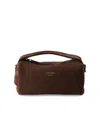Prada Suede Shoulder Bag In Orange