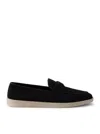 Prada Soft Suede Loafers Rubber Sole