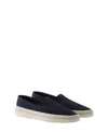 Prada Suede Loafers With Espadrille Sole And Round Toe In Blue