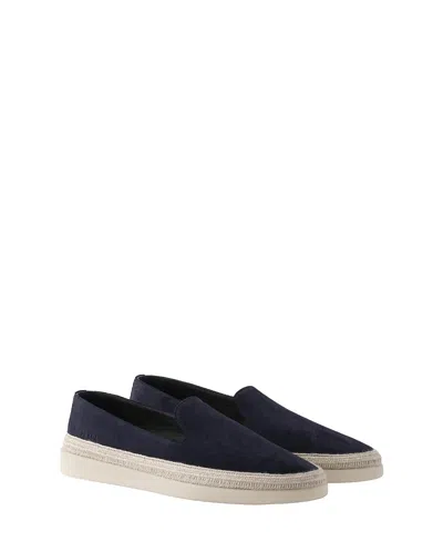 Prada Suede Loafers In Navy