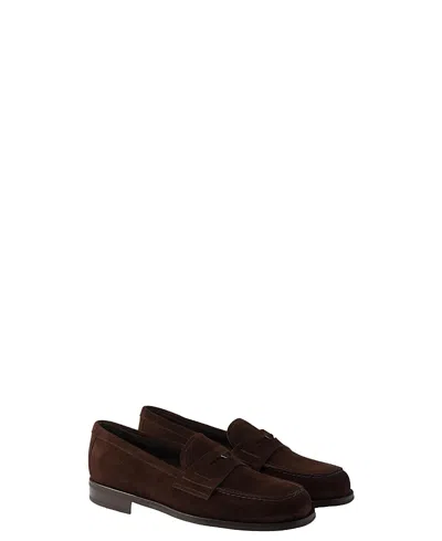 Prada Men's Suede Loafers In Brown
