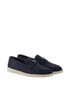 Prada Men's Suede Loafers In Blue