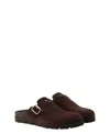 Prada Suede Mules In Brown