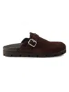 Prada Suede Mules In Brown