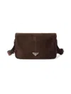 Prada Suede Shoulder Bag In Brown