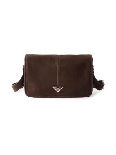 PRADA MEN'S SUEDE SHOULDER BAG