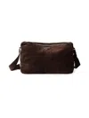 Prada Suede Shoulder Bag In Brown