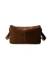 Prada Men's Suede Shoulder Bag In Brown