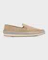 PRADA MEN'S SUEDE SLIP-ON SNEAKERS