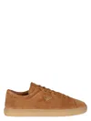 Prada Brown Suede Sneakers In Camel