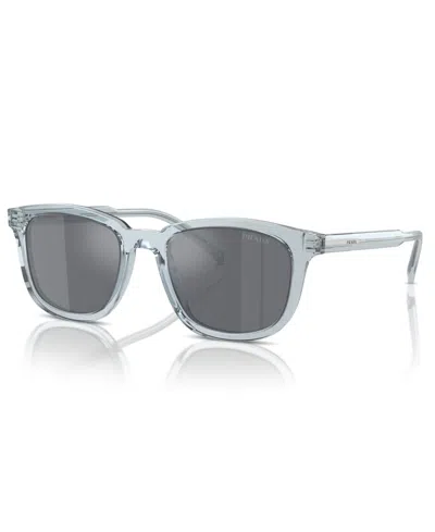 Prada Iconic Plaque Rectangular Men's Sunglasses, Pr A21s In Transparent Azure