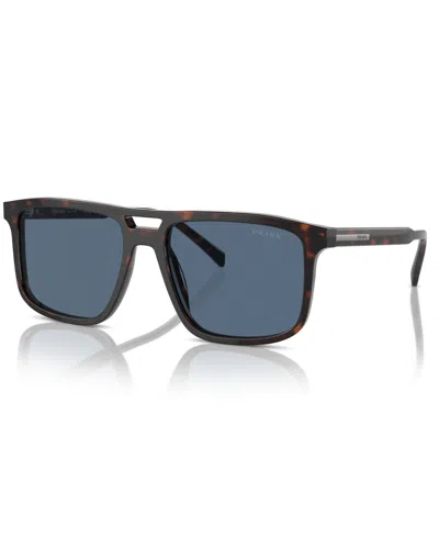 Prada Iconic Plaque Rectangular Men's Sunglasses, Pr A22s In Dark Blue