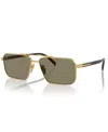 Prada Iconic Plaque Rectangle Men's Sunglasses, Pr A57s In Gold