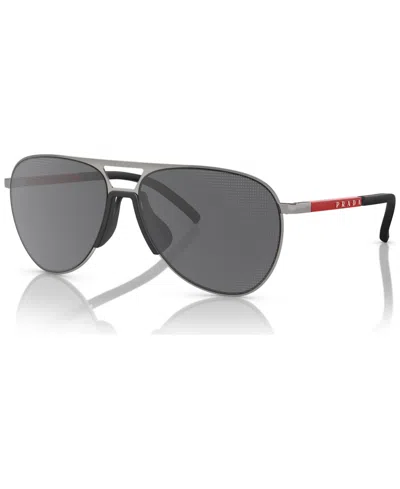 Prada Linea Rossa Man Sunglass Ps 51xs In Grey Mirror Black