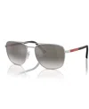 Prada Men's Sunglasses, Ps 54zs In Silver