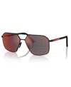 Prada Men's Sunglasses Ps A50s In Black Rubber