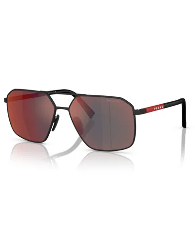 Prada Men's Sunglasses Ps A50s In Black Rubber