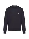 PRADA MEN'S SUPERFINE WOOL CREW NECK SWEATER