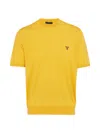 Prada Superfine Wool Crew-neck Sweater In Yellow