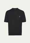 Prada Men's Superfine Wool T-shirt In F0002 Nero