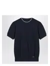 Prada Crewneck T-shirt In Silk Blend In Blue
