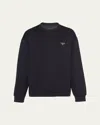 Prada Triangle-logo Cotton Sweatshirt In Nero