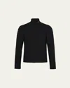 Prada Stretch Nylon Turtleneck Long Sleeves Top In Nero