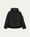 Prada Zip-up Hooded Down Jacket In Nero
