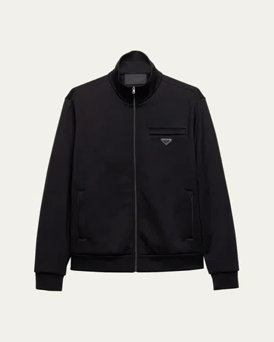 PRADA MEN'S TECHNICAL COTTON FULL-ZIP JACKET