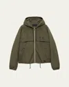 Prada Hooded Technical Fabric Blouson Jacket In Green