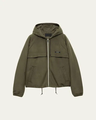 PRADA MEN'S TECHNICAL FABRIC HOODED BLOUSON JACKET