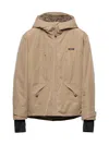 Prada Technical Hooded Jacket In Neutral